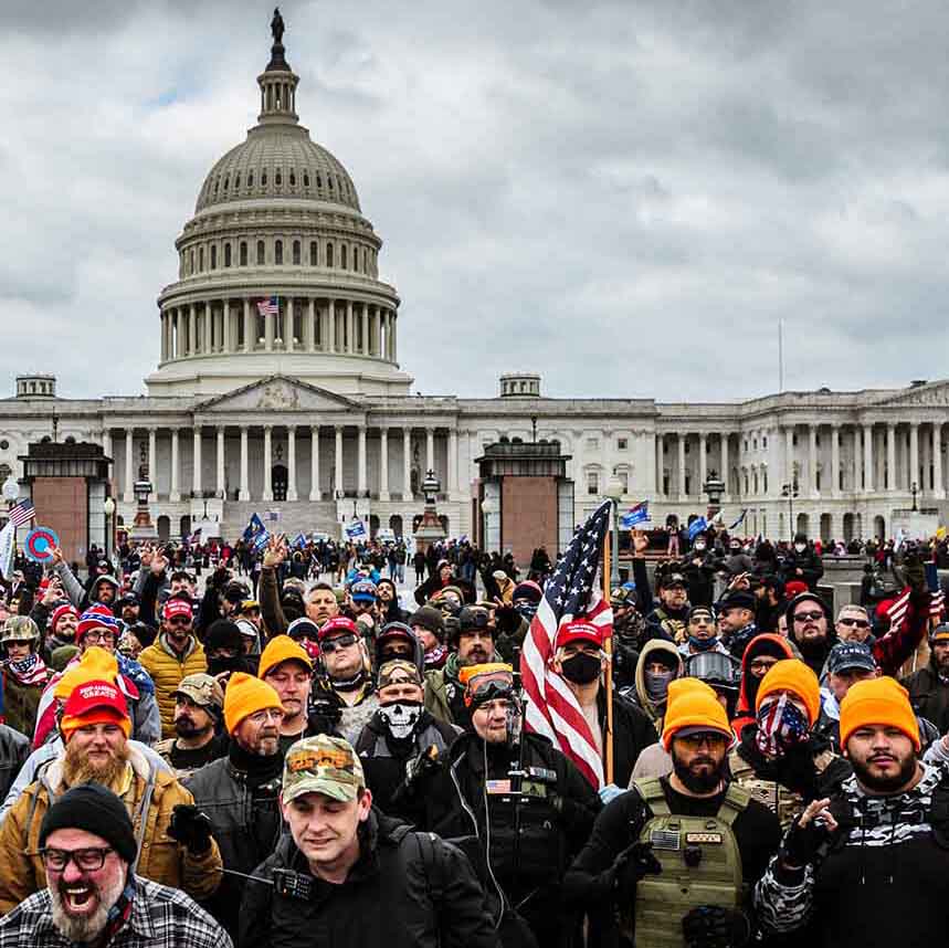 Scene outside US Capitol on January 6 2021