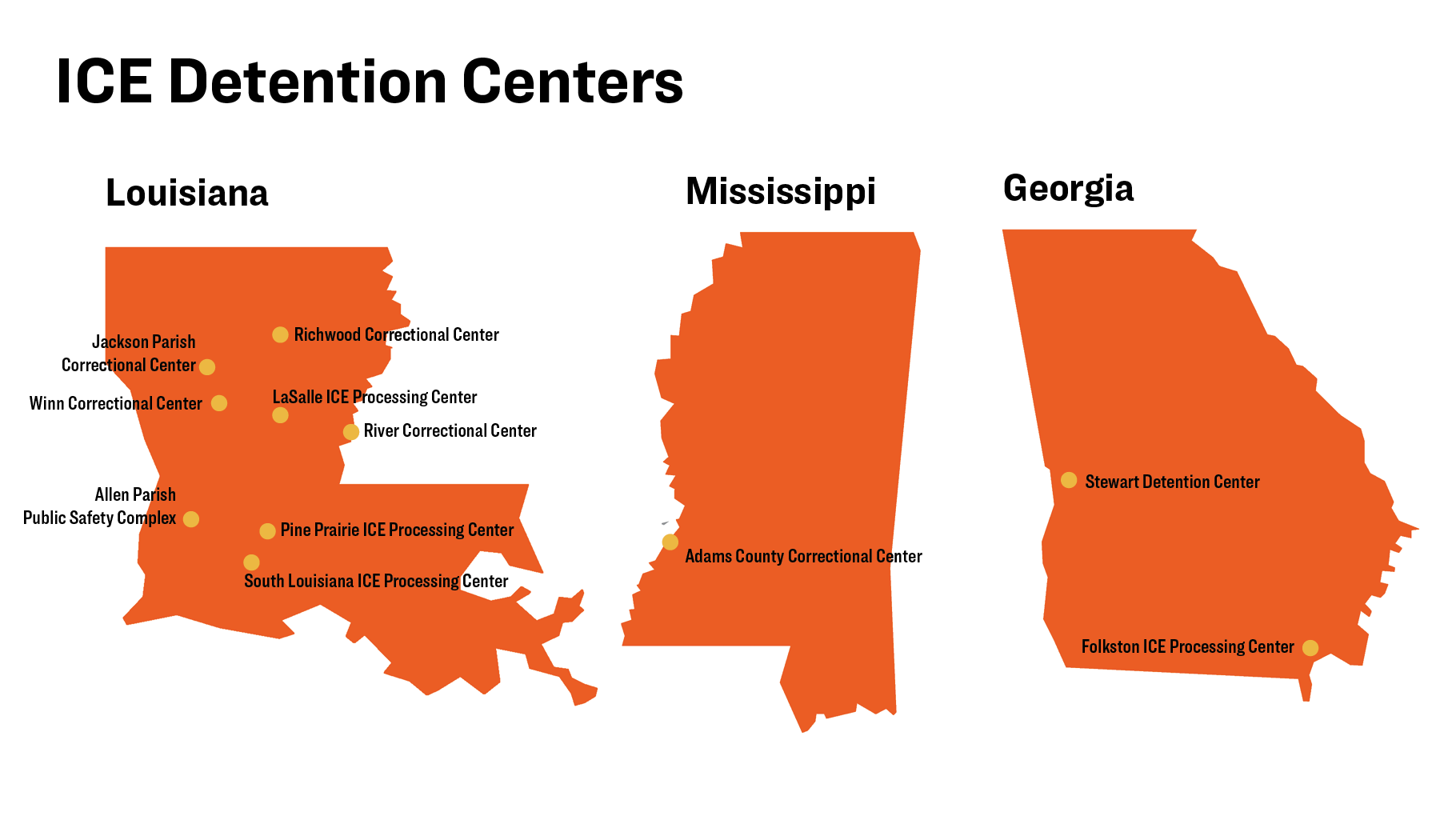 map of ICE detention centers